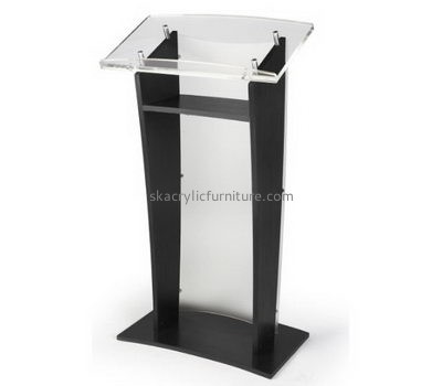 Quality furniture company customize modern acrylic black podium lectern furniture AP-427