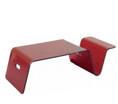 Customize red coffee table with shelf AT-360