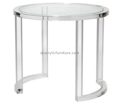 Customize acrylic small white round dining table AT-523