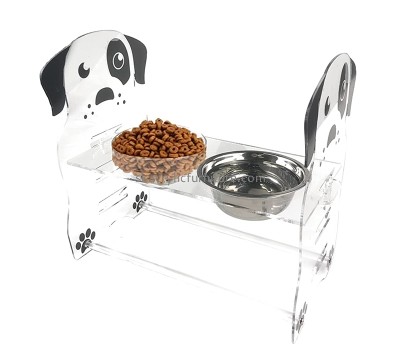 Acrylic furniture supplier custom plexiglass elevated dog bowls stand AB-073