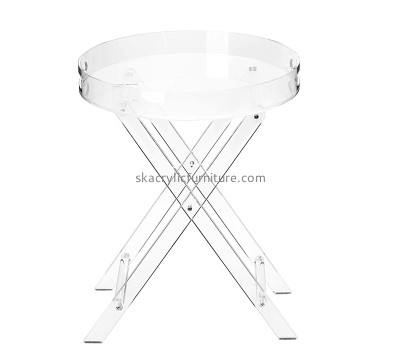 Plexiglass display supplier custom acrylic foldable round tray table AT-870