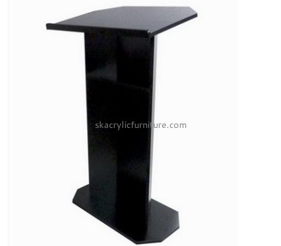 Custom church pulpits acrylic black podium lectern table AP-273