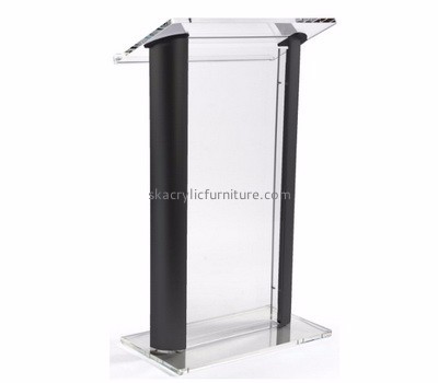 Acrylic furniture manufacturers custom black plastic fabrication podium AP-1014