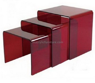 Bespoke red acrylic coffee and side tables AT-262
