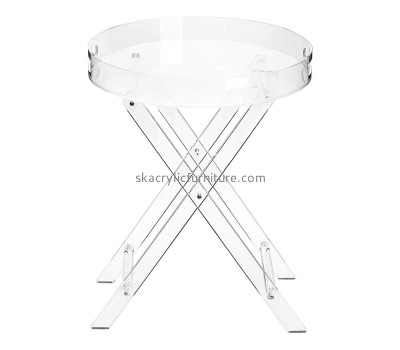 Custom round acrylic foldable side tray table AT-796