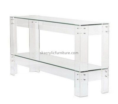 Custom acrylic side table plexiglass two tiered storage table AT-784