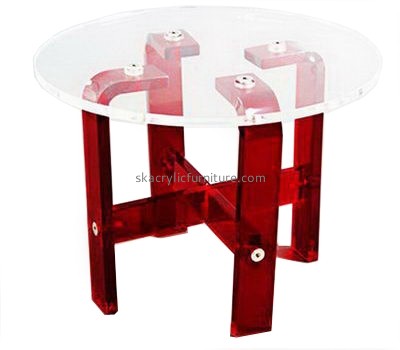 Wholesale china modern furniture acrylic dining table and chairs round coffee table AT-062