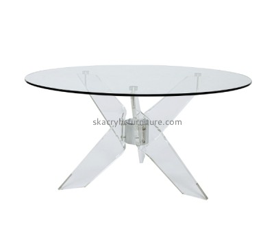 Wholesale acrylic coffee shop furniture angel coffee table plastic round table AT-019