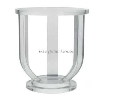 Factory wholesale acrylic bed room furniture round glass coffee table plastic dining table AT-020