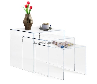 Wholesale acrylic furniture living room clear acrylic table and chairs modern coffee table AT-006