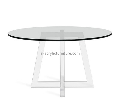 Factory wholesale acrylic home furniture clear acrylic round dining table coffee table AT-005