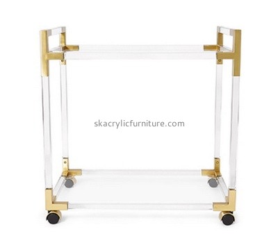 Acrylic manufacturer custom plexiglass bar cart lucite trolly AT-799