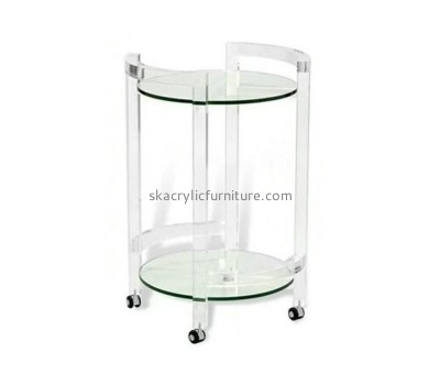 Plexiglass manufacturer custom acrylic side table perspex bed side table with wheel AT-812