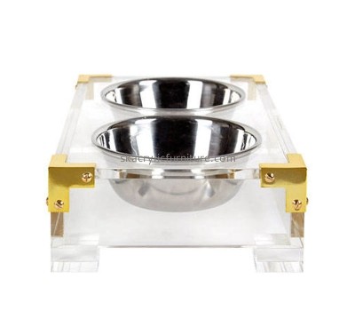 Acrylic furniturer manuafacturer custom plexiglass dog bowl holder lucite pet bowl holder AB-045