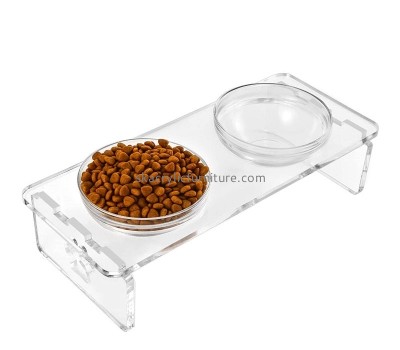 Acrylic furniture manufacturer custom plexiglass dog bowl stand lucite cat feeder stand AB-047
