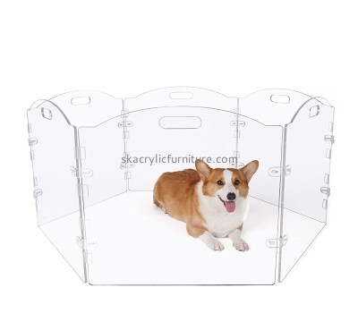Acrylic furniture supplier custom plexiglass dog playpen lucite dog gates AB-048