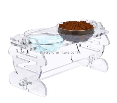 Perspex furniture manufacturer custom acrylic dog bowl stand plexiglass cat feeding station stand AB-052