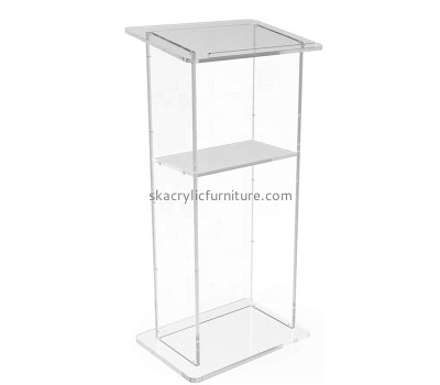 Plexiglass furniture manufaturer custom acrylic podium lucite school Lectern event reception desk AP-1235