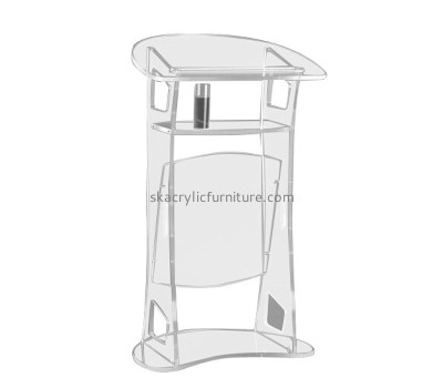 Plexiglass furniture supplier custom acrylic floor standing lectern lucite podium AP-1239