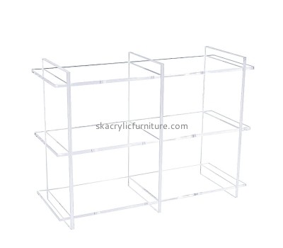 Acrylic furniture supplier custom plexiglass 3 tier side shelf table AT-839
