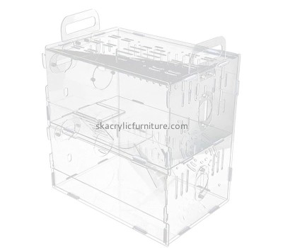 Acrylic furniture supplier custom plexiglass rat house hamster cage AB-062