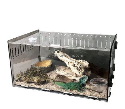 Lucite fruniture supplier custom acrylic enclosure reptile breeding box AB-066