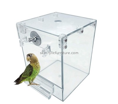 Acrylic products manufacturer custom lucite bird bath box parakeet shower box AB-068