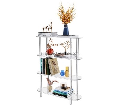 Plexiglass furniture manufacturer custom acrylic 4 tiers open book shelf AT-857