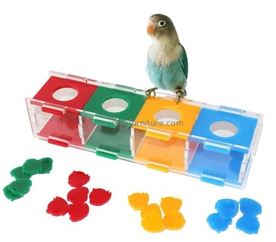 Plexiglass furniture manufacturer custom acrylic bird trick tabletop interactive toys AB-071