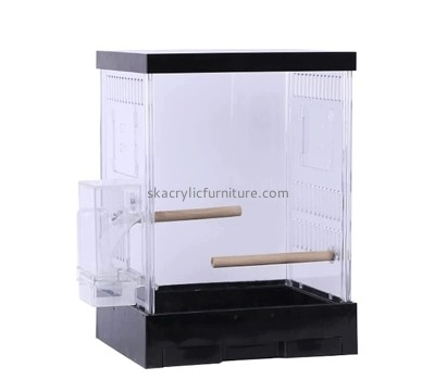 China plexiglass manufacturer custom acrylic birdcages for outdoor travel parrot canary AB-070