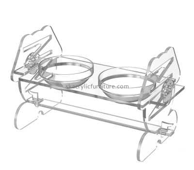 China acrylic manufacturer custom plexiglass dog bowl stand AB-072
