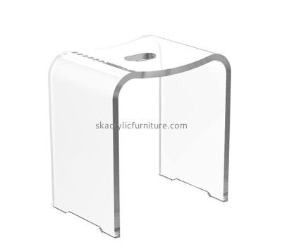 Acrylic furniture supplier custom plexiglass shower chair bath seat AC-070