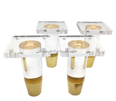 Acrylic furniture manufacturer custom plexiglass kitchen cabinet feet modern table legs AL-061