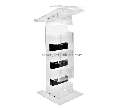 Plexiglass furniture manufacturer custom acrylic floor standing lectern for restaurants AP-1266