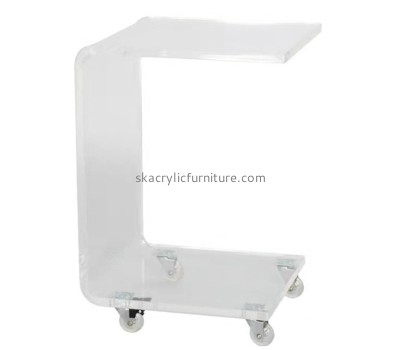 China plexiglass manufacturer custom acrylic trolley side table AT-869