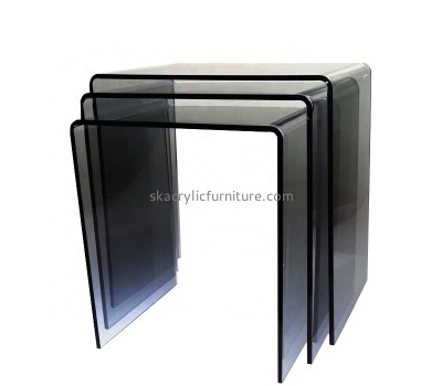 Acrylic products manufacturer custom translucent black lucite side table AT-871
