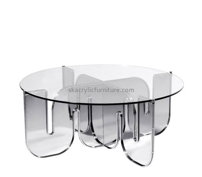 Acrylic products supplier custom plexiglass round dining table AT-873