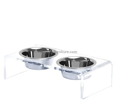 China plexiglass manufacturer custom acrylic elevated dog cat bowls pet feeder stand AB-079