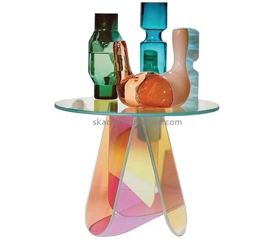 Plexiglass item manufacturer custom iridescent acrylic round side table AT-878