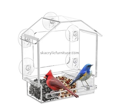 Acrylic display manufacturer custom plexiglass window bird feeders AB-085