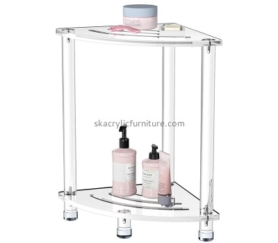 Lucite display manufacturer custom acrylic corner shower stool for inside shower AC-089