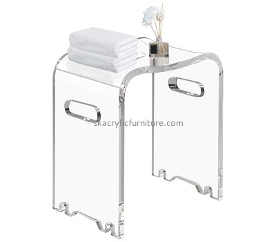 Custom clear acrylic shower stool with handles AC-093