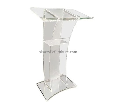 Custom clear acrylic slanted podium lectern conference pulpit AP-1288