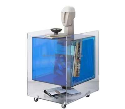 Custom wholesale acrylic bedroom side table with wheels AT-921