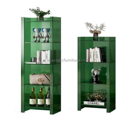 China acrylic manufacturer custom plexiglass side table with tiered shelf AT-848