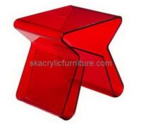 Custom red acrylic coffee table with magazine holders AT-710