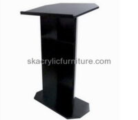 Custom church pulpits acrylic black podium lectern table AP-273