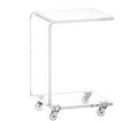 Wholesale custom acrylic side table with wheels AT-1067 Wholesale custom acrylic side table with wheels