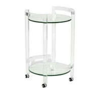 Wholesale custom acrylic round side table with wheels AT-1072 Wholesale custom acrylic round side table with wheels