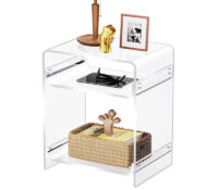 Wholesale custom acrylic bedside table with storage